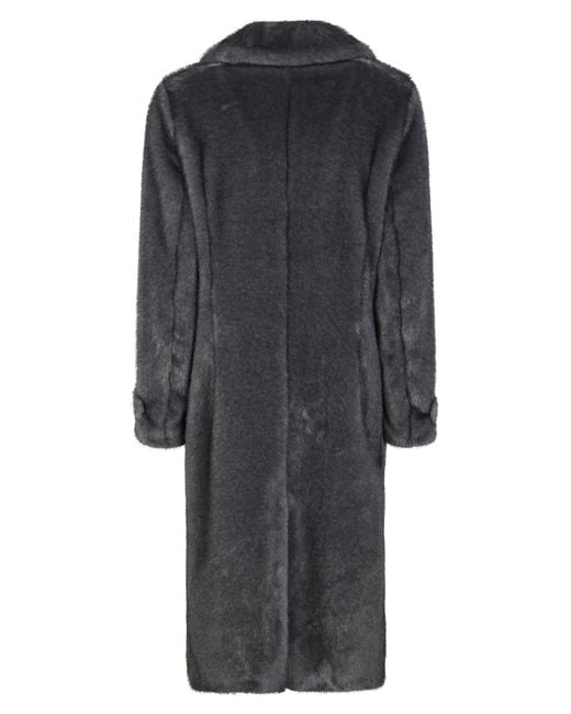 Herno Gray Lapel-Collar Single-Breasted Coat