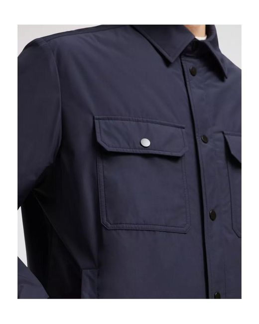 Moncler Blue Oustalous Down Shacket for men