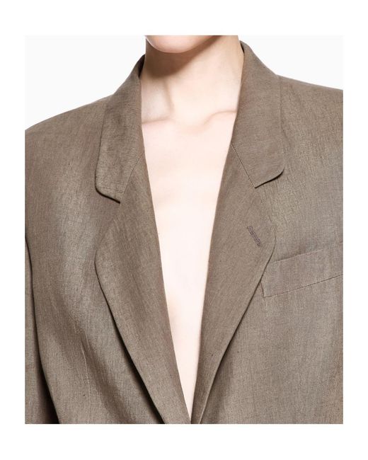 Giorgio Armani Brown Single-Breasted Tailored Blazer
