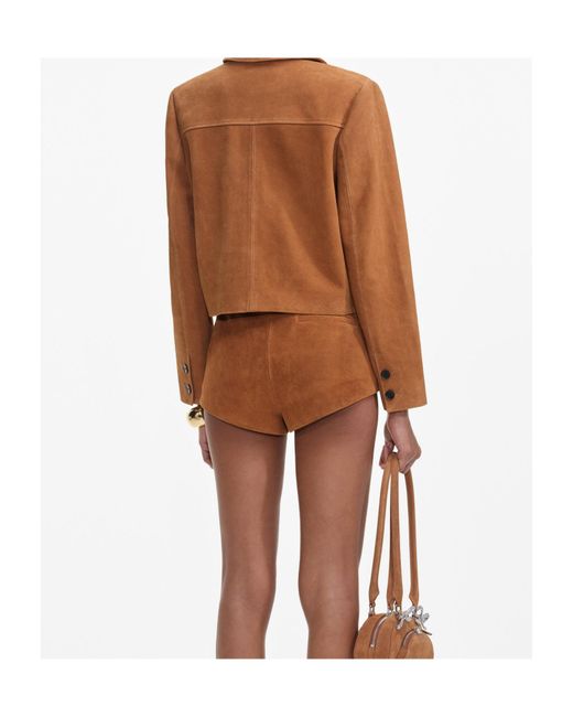 Self-Portrait Brown Suede Jacket