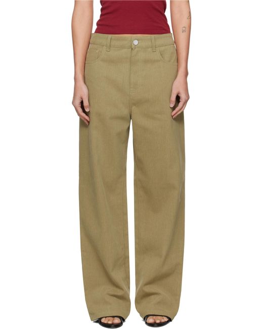 Rohe Green Wide-Leg Five-Pocket Pants