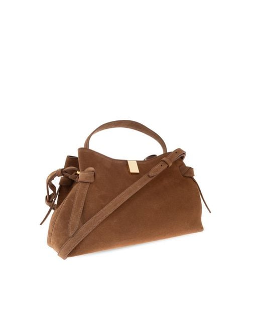 Yuzefi Brown Knotted Leather Tote Bag