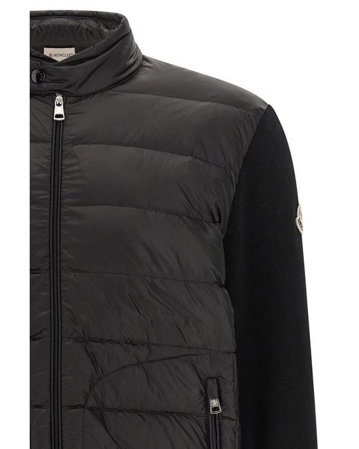Moncler Black Padded Cardigan for men