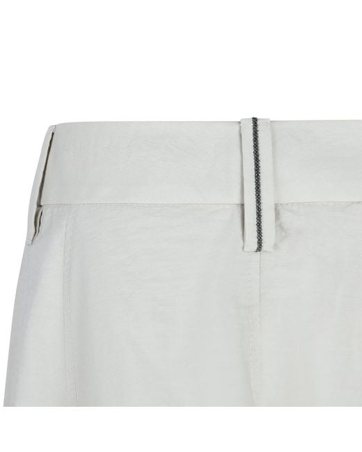 Brunello Cucinelli Gray Poplin Sartorial Skirt