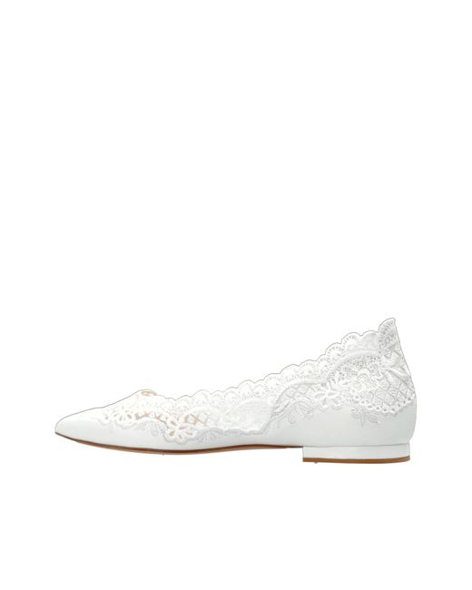 Gianvito Rossi White Evie 05 Lace Ballet Flats