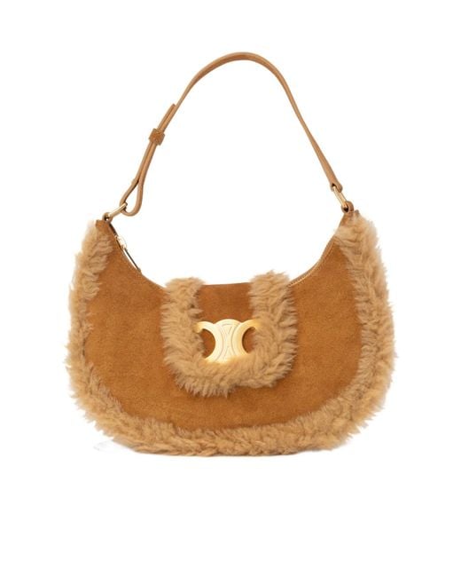 Céline Brown Flip Shoulder Bag