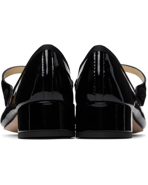 Repetto Black Rose Mary Jane Low Heels