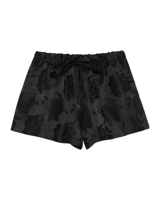 Simone Rocha Black Floral-Pattern Shorts