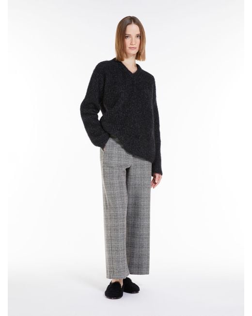 Max Mara Black Rib Knitted Wool Sweater