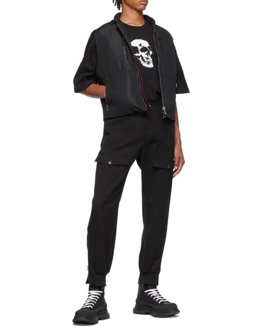 McQueen Black Straight Leg Cargo Pants for men