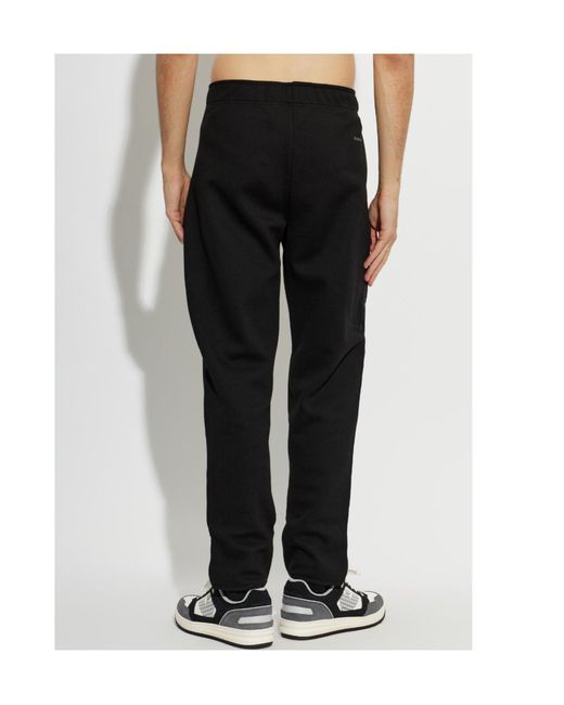 EA7 Black Elastic-Waist Athletic Pants for men