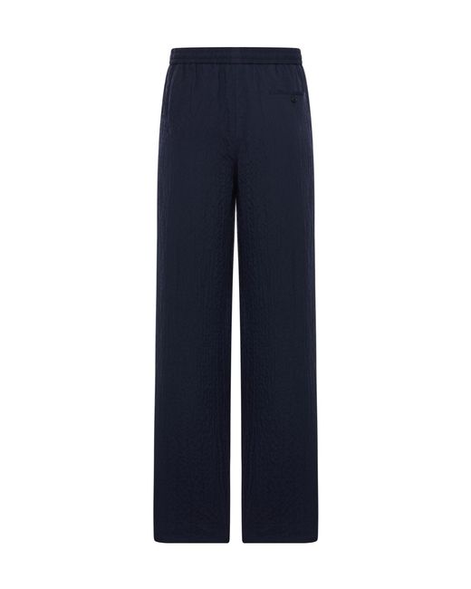 Giorgio Armani Blue Textured Drawstring Pants for men