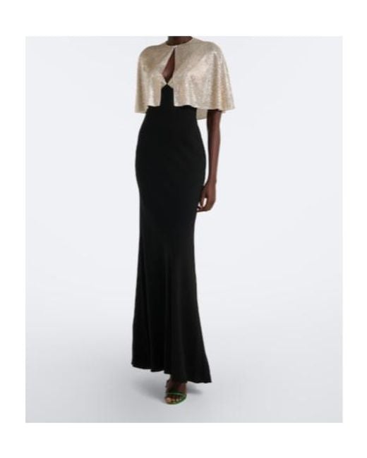 Roland Mouret Black Caped Embellished Gown