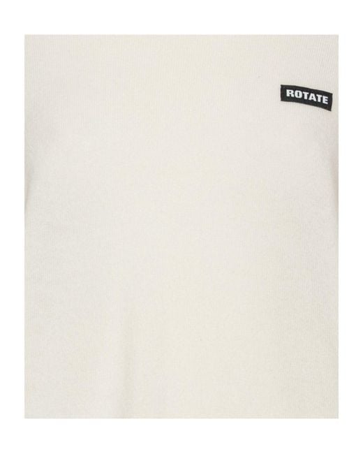 ROTATE BIRGER CHRISTENSEN White Long-Sleeved Sweater