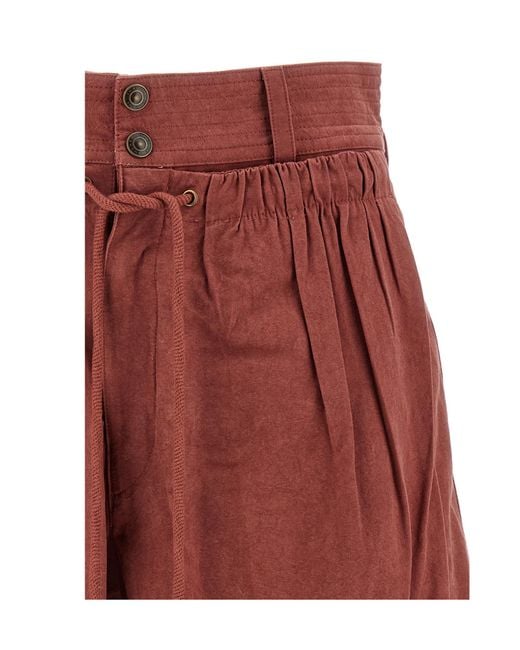 Isabel Marant Red Ingrid Drawstring Shorts