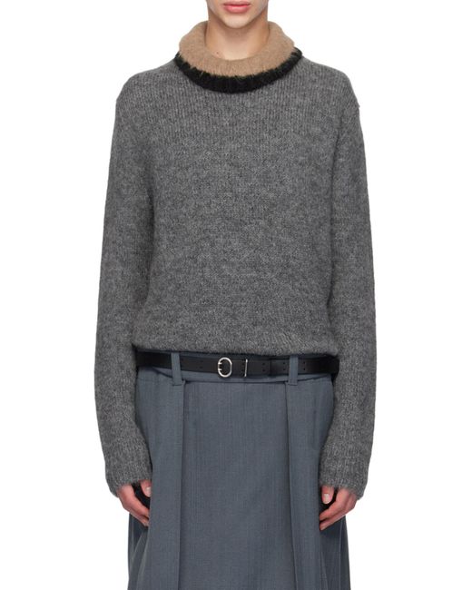 Jil Sander Gray Crewneck Long-Sleeved Jumper for men