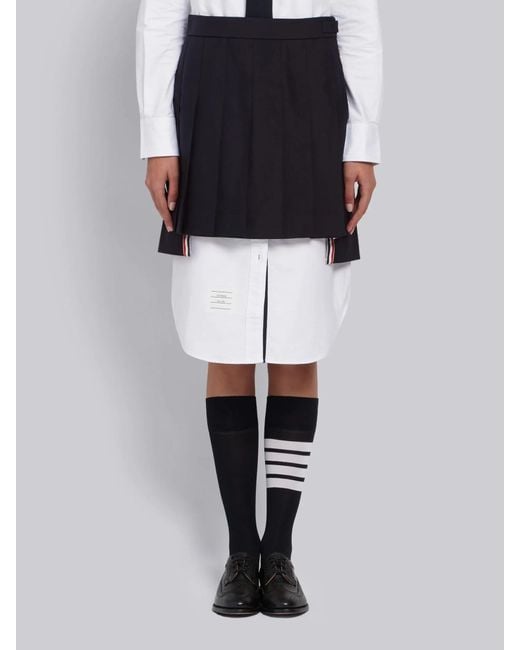 Thom Browne Blue Pleated Mini Skirt