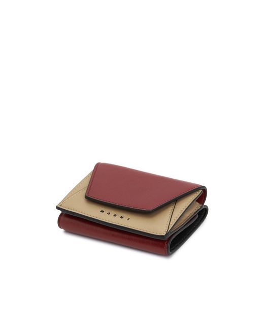 Marni Red Logo-Embossed Envelope Foldover Wallet for men