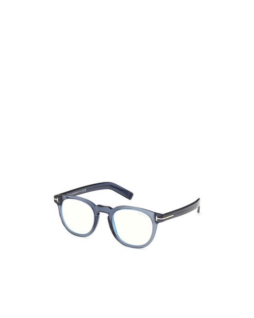 Tom Ford Metallic Eyewear Round Frame Glasses for men