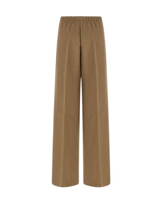 Herno Natural Micro Sequin Wide Leg Pants