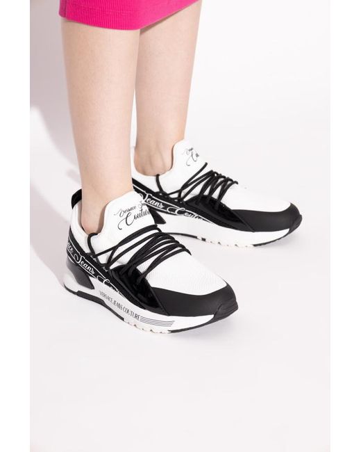 Versace Jeans Black Couture Logo Printed Low-Top Sneakers