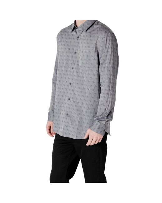 Guess Gray Long-Sleeved Shirt for men