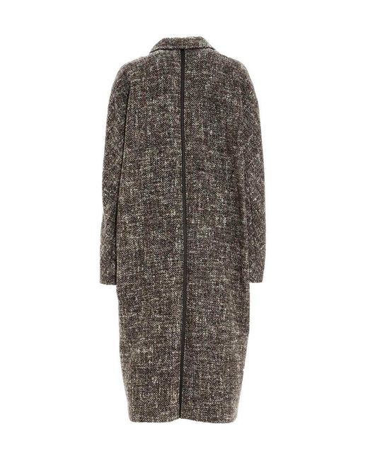 Max Mara Brown Teatino Double-Breasted Wool Long Coat