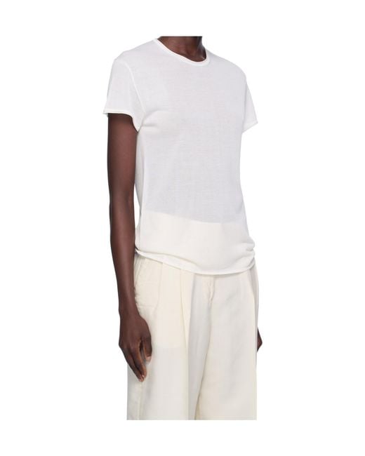 Totême White Silk T-Shirt