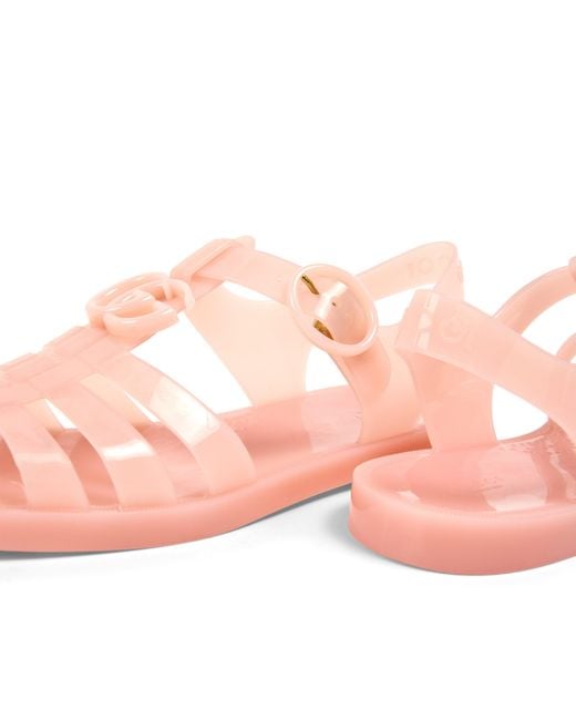 Gucci Pink Open-Toe Flat Sandals