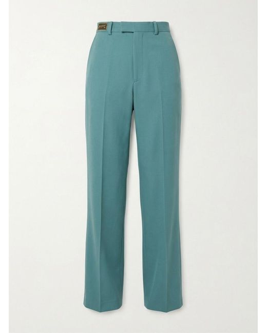 Gucci Blue High Waist Horsebit Trousers