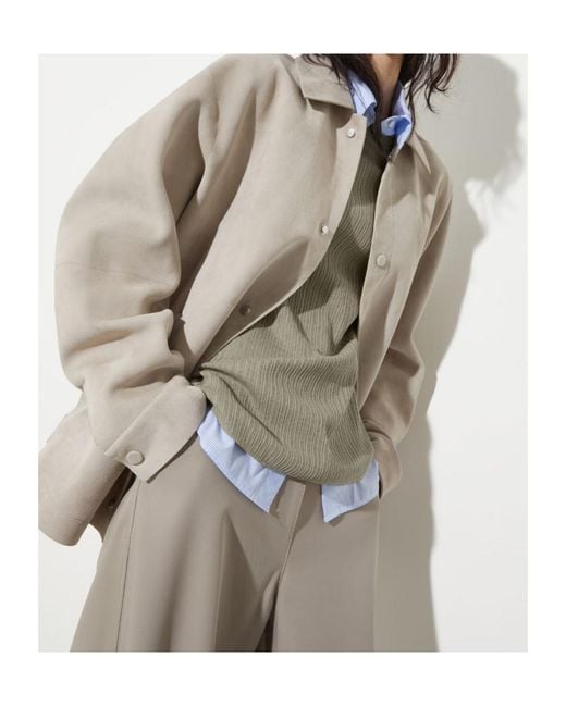 MAX&Co. Gray Suede Shirt Jacket