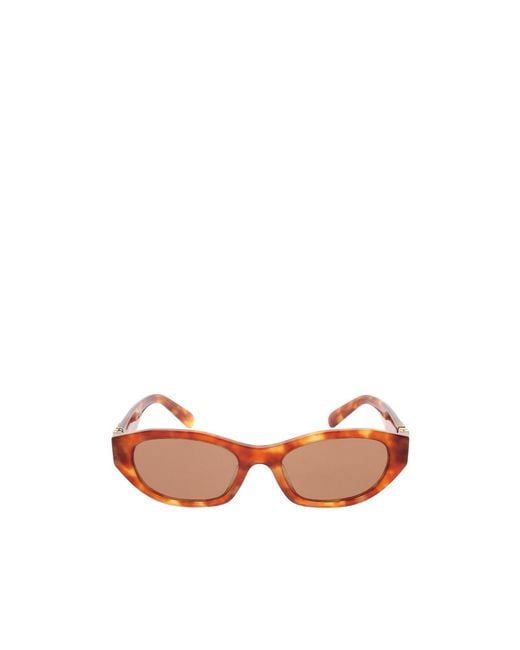 Miu Miu Pink Eyewear Oval Frame Full Rim Sunglasses