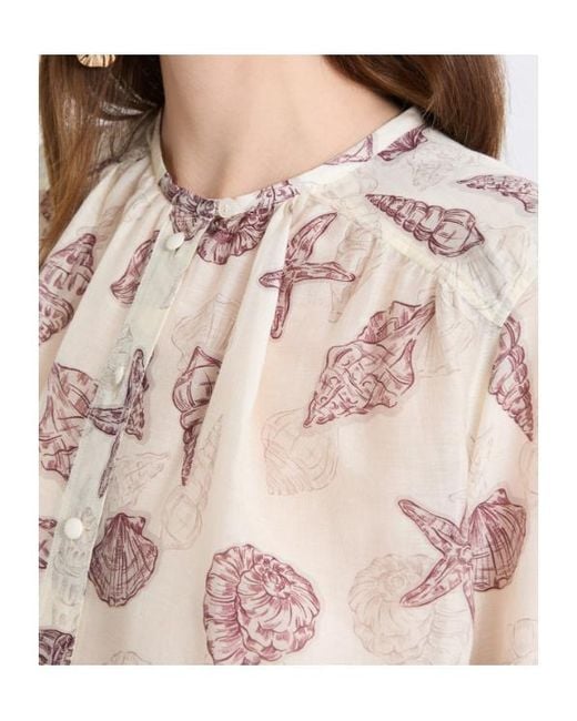 Marella Natural Printed Voile Top