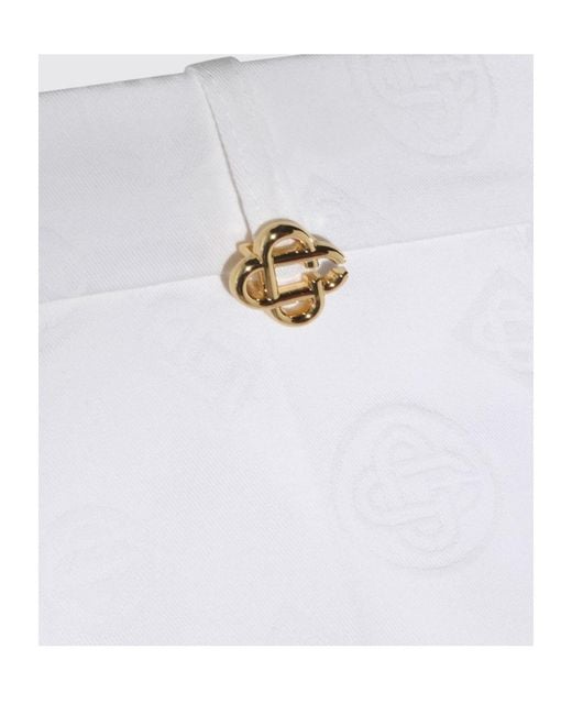 Casablanca White Monogram Pleated Shorts for men