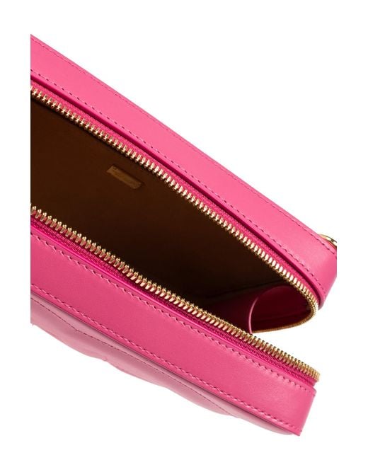 Dolce & Gabbana Pink Logo Embossed Medium Camera Bag