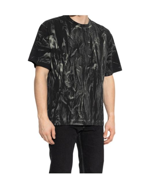 Off-White c/o Virgil Abloh Black All-Over Printed Crewneck T-Shirt for men