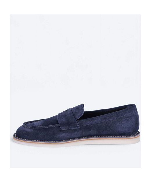 Prada Blue Round Toe Loafers for men