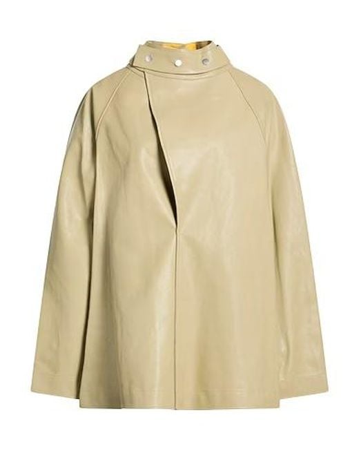 Burberry Natural Single-Breasted Leather Coat