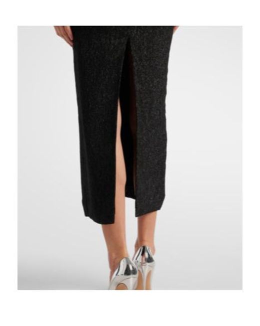 Maticevski Black Singular Open-Back Lamé Cocktail Dress