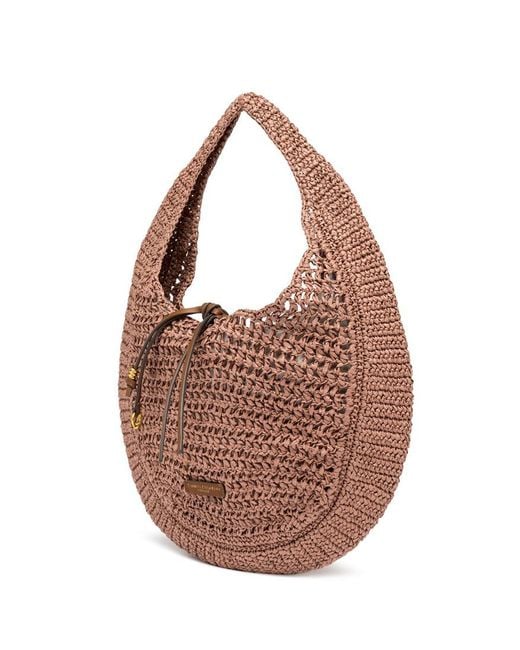 Gianni Chiarini Brown Nefeli Woven Shoulder Bag