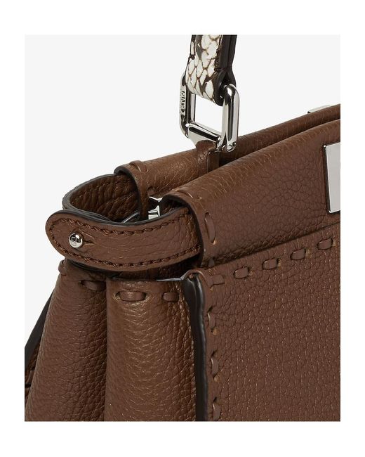 Fendi Brown Peekaboo Mini Tote Bag