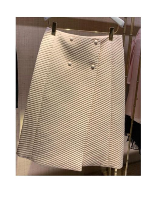 Fendi Pink Quilted-Finish A-Line Midi Skirt