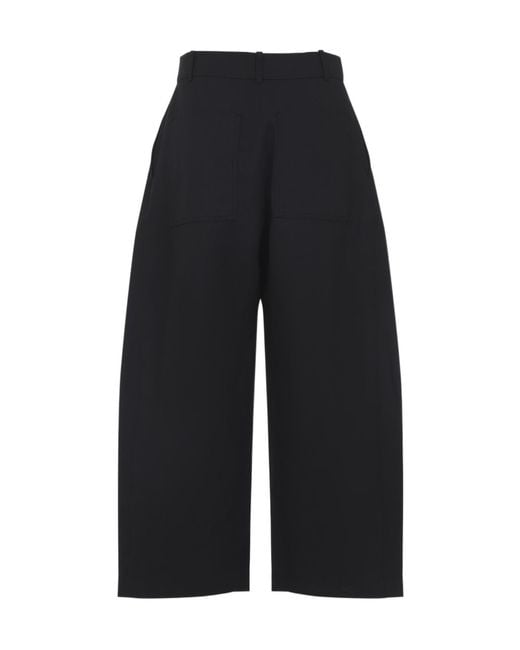 Studio Nicholson Blue Chalcos Wide Cropped Pants