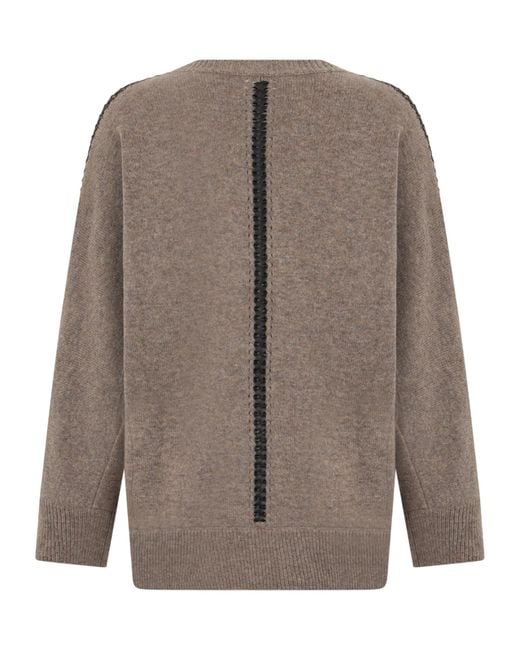 P.A.R.O.S.H. Brown Crew-Neck Sweater