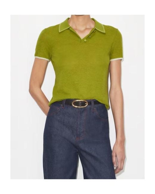 Tory Burch Green Wool Polo Top