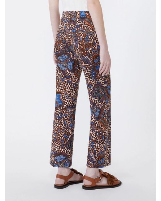 Weekend by Maxmara Blue Printed Straight Trousers
