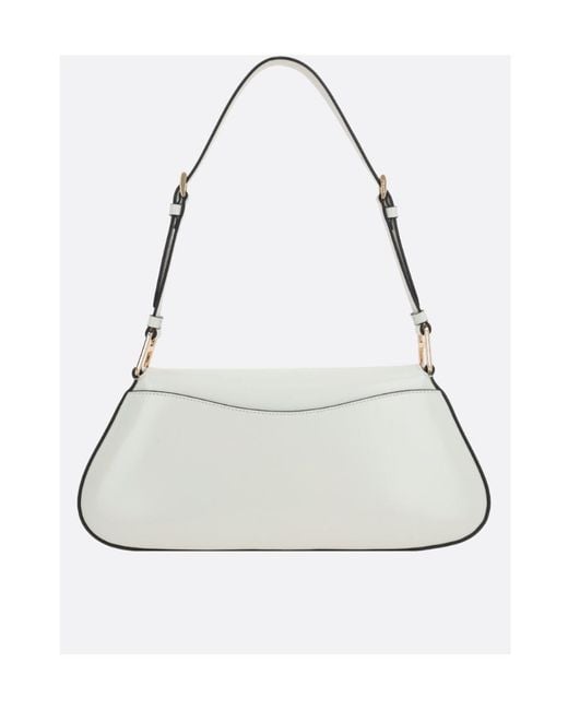 Prada White Cleo Logo Plaque Shoulder Bag