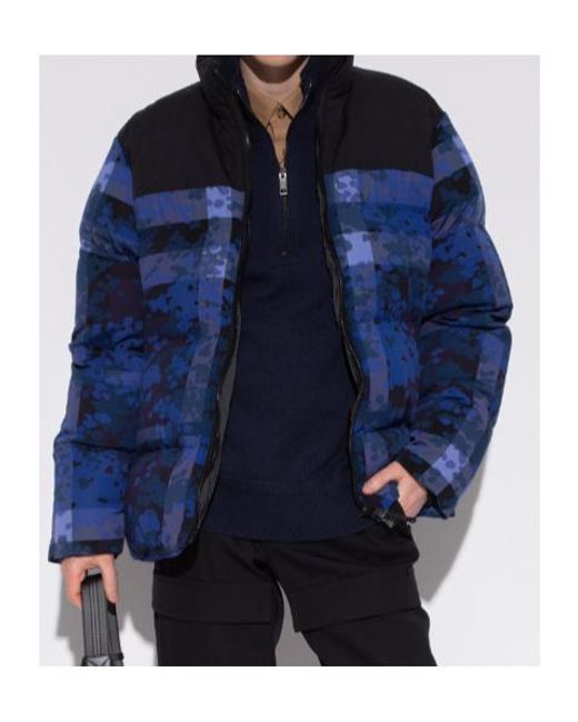 Burberry Blue Camouflage Check Thermoregulated Puffer Jacket for men