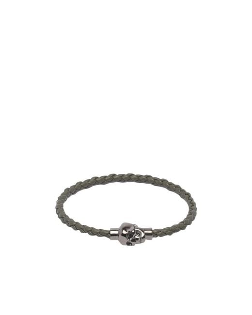 McQueen Multicolor Skull Charm Braided Bracelet for men