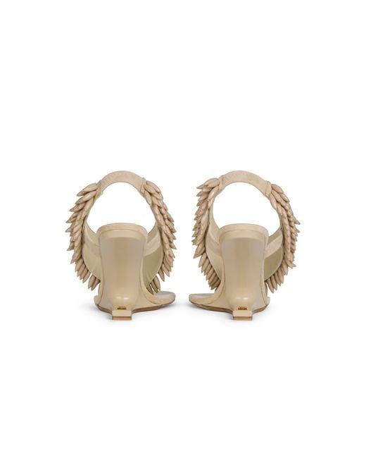Balmain White No Wedge Embellished Sandals